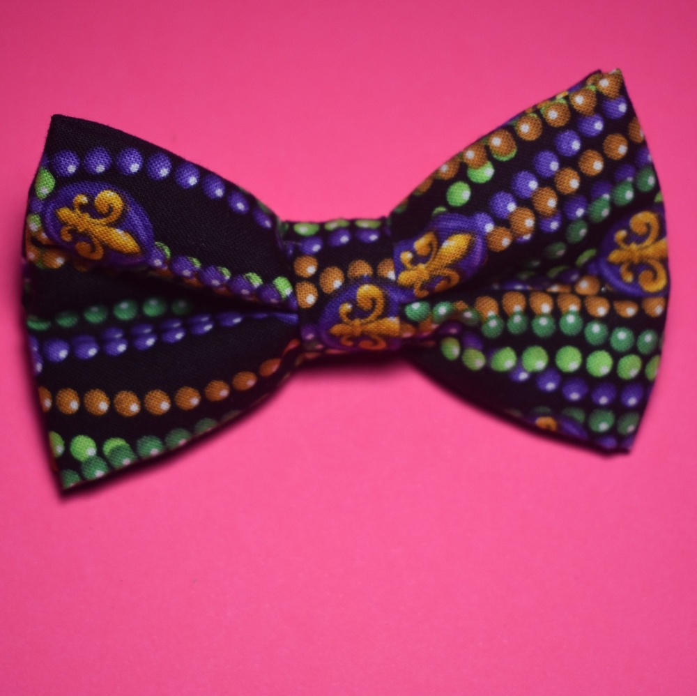 Mardi Grad beads Hair Bow or Bow Tie NWOT😎💕